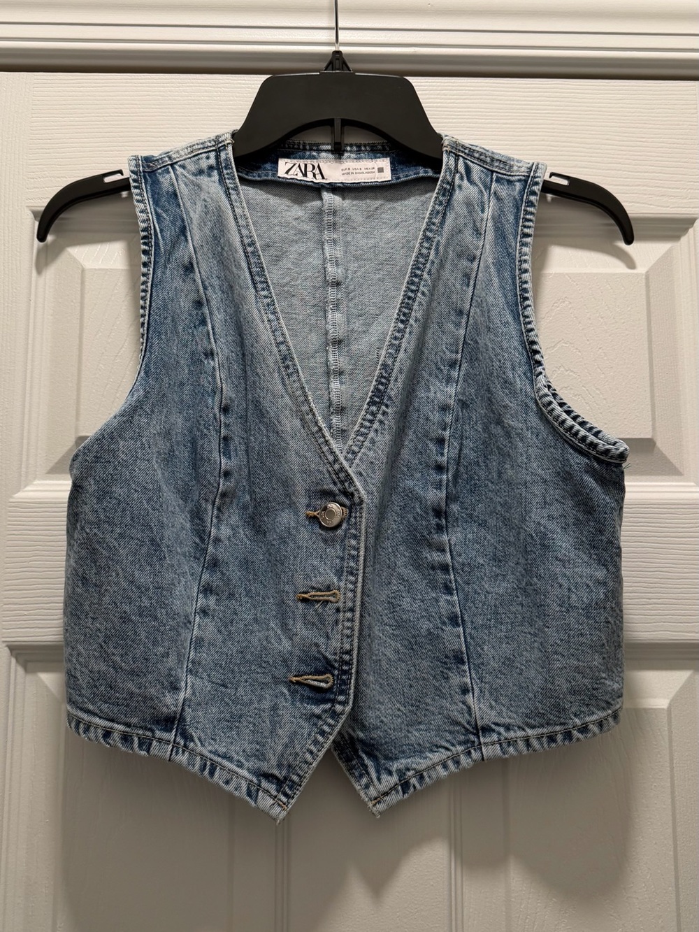 ZARA Women’s Washed Blue Denim Vest